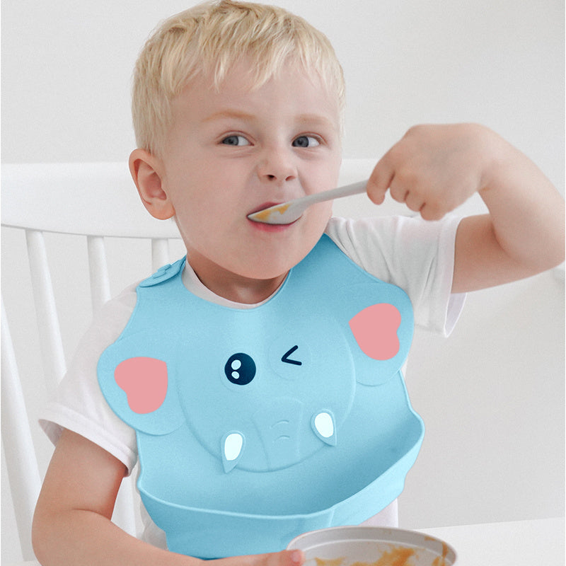 Baby eating bib